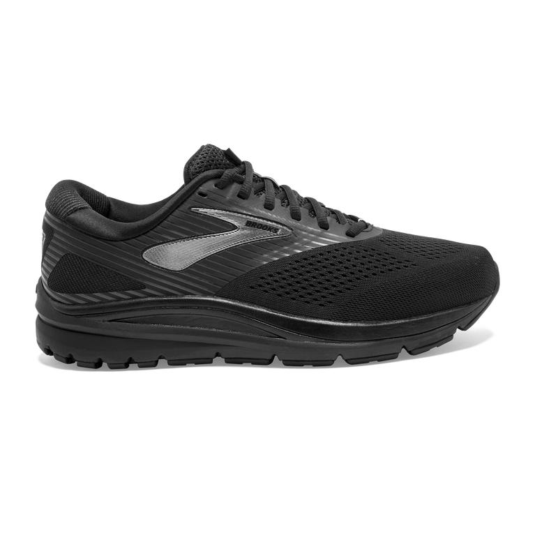 Brooks Addiction 14 Walking Shoes - Men's - Black/Charcoal/Black (65184-VXMS)